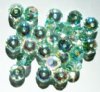 25 6x8mm Faceted Light Green AB Donut Beads